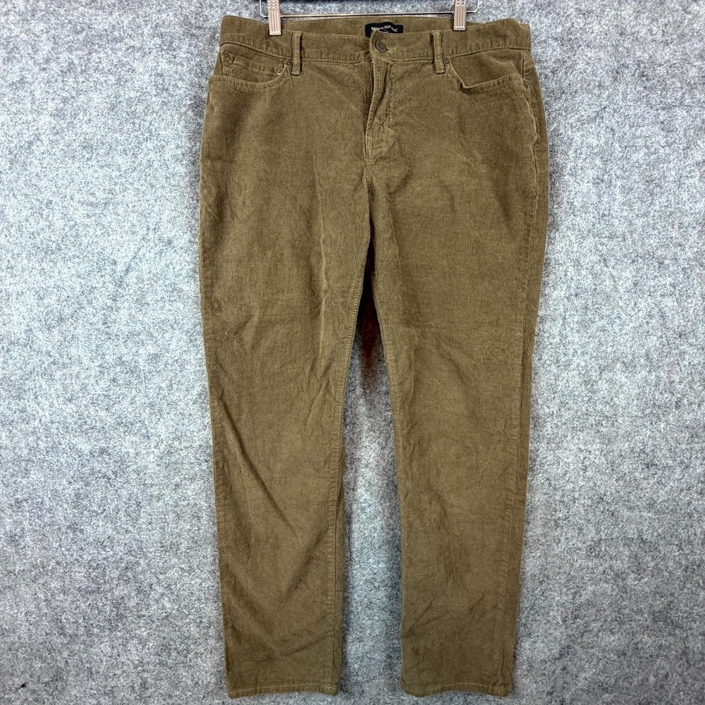 Banana Republic Corduroy Pants Mens 34‎ Brown Slim Fit Stretch Straight Leg